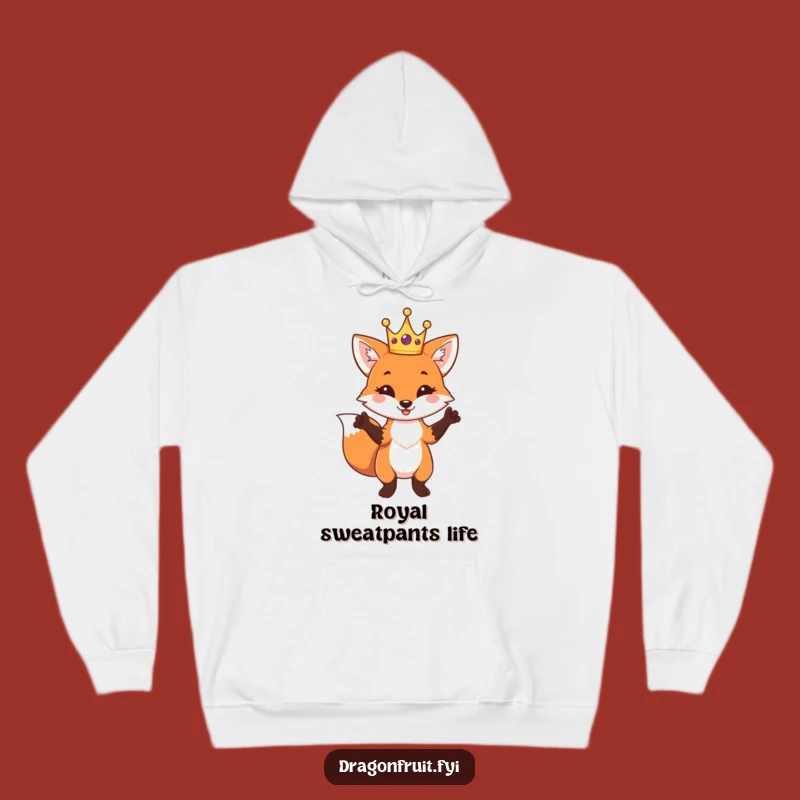Funny Fox King Hoodie - Cozy and Comical Crowned Fox for Ultimate Comfort
