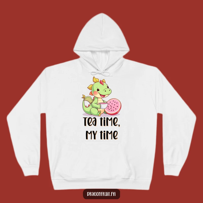 Funny Happy Dragonfruit Tea Party Hoodie - Cozy and Adorable Fruit Apparel