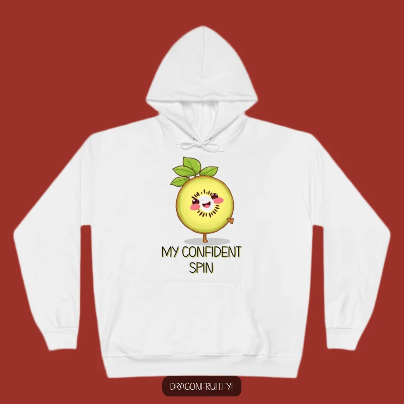 Funny Smiling Kiwi Slice Hoodie: Cozy & Hilarious Active Wear