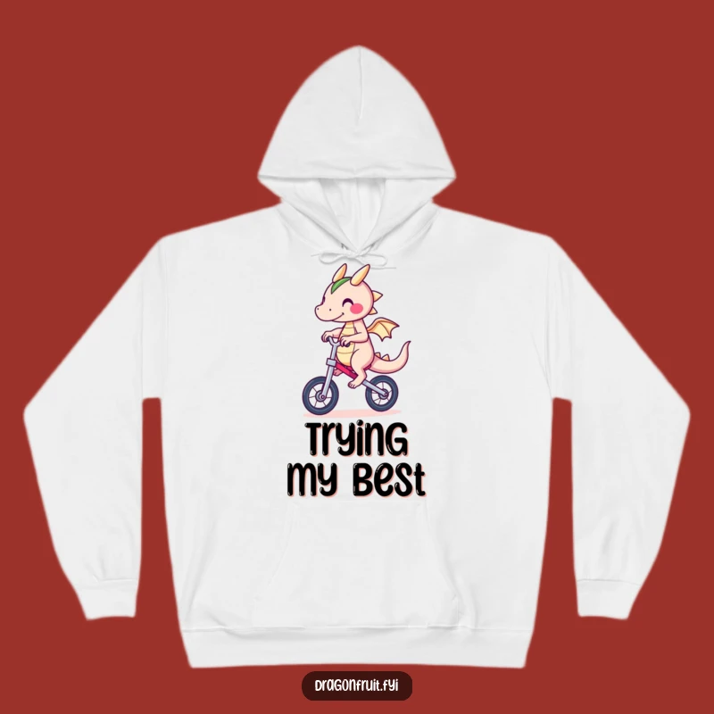 Funny Dragonfruit Unicycle Hoodie: Cozy Sweatshirt for Wobblers and Dreamers