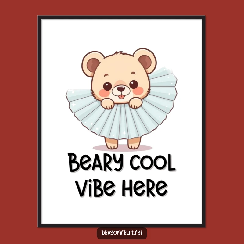 Free Printable Wall Art: Cheerful Bear Cub, Sparkly Fan, Funny Downloadable Art Decor