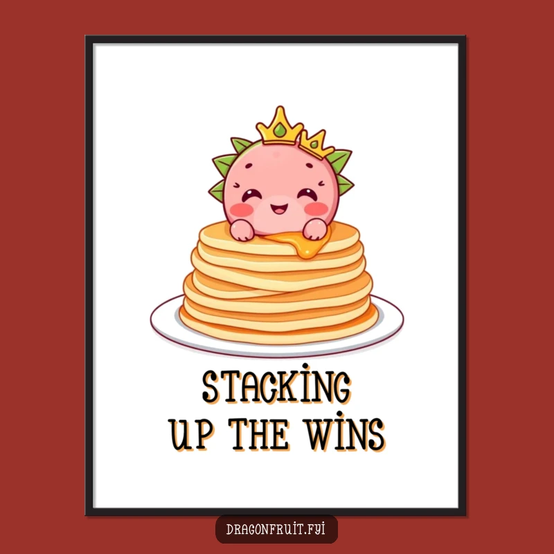 Free Printable Dragonfruit Pancake Art: Regal Funny Downloadable Decor