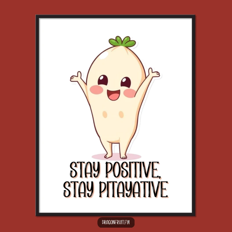 Free Printable Wall Art: Humorous Pitaya Handstand - Funny Downloadable Decor