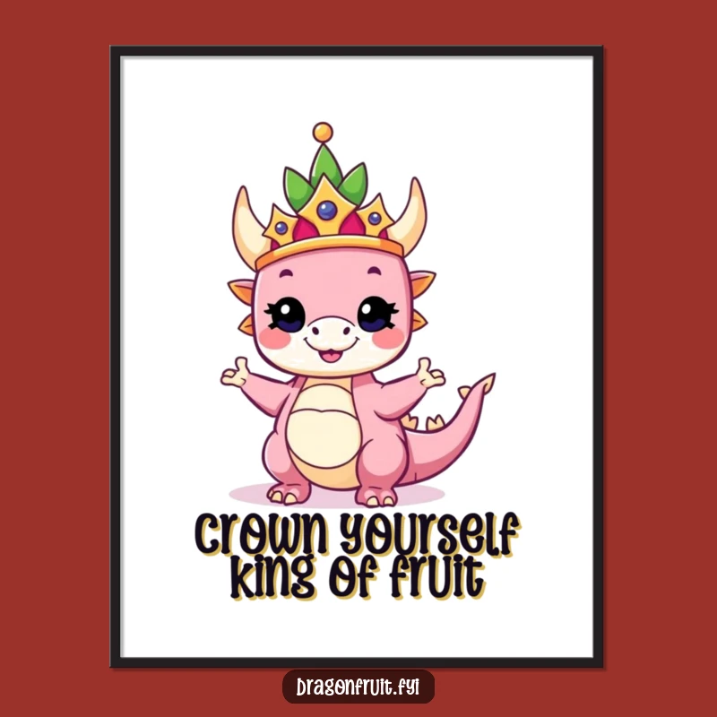 Free Printable Wall Art: Royal Dragonfruit Pose - Fun Downloadable Decor!