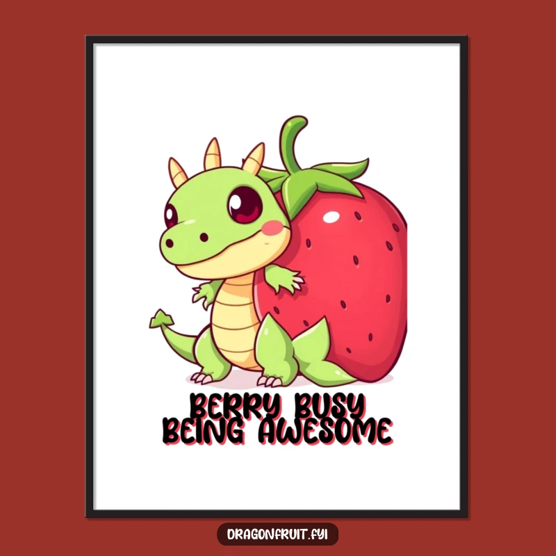 Free Printable Wall Art: Shy Dragonfruit, Cute Humorous Decor!