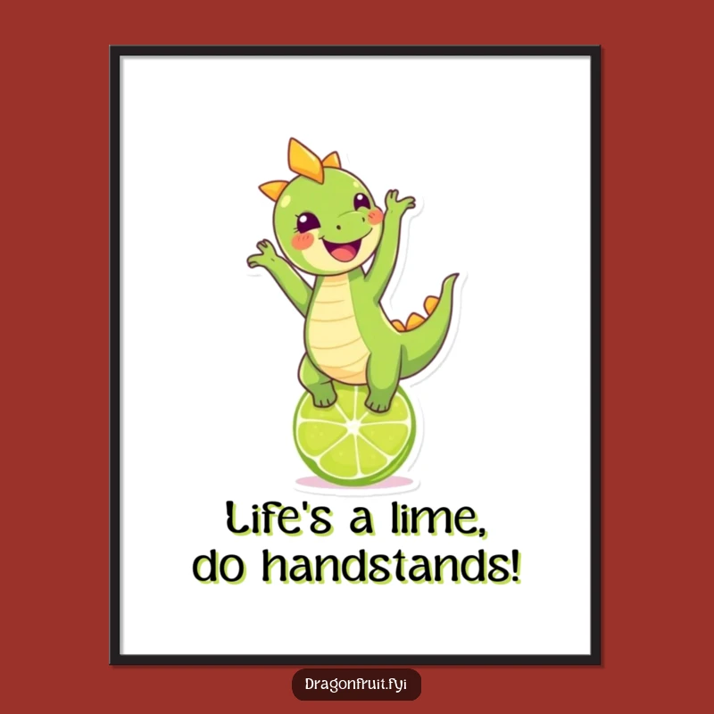 Funny Dragonfruit Handstand Art: Free Printable Quirky Decor Downloadable & DIY