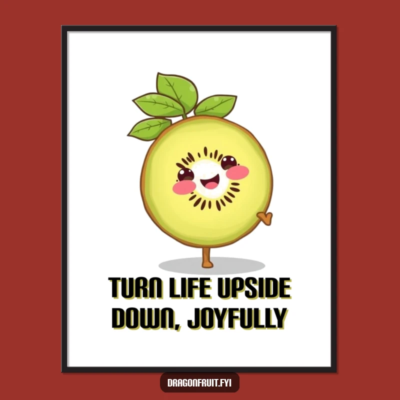 Free Printable Wall Art: Cartwheeling Kiwi Slice