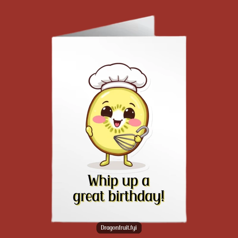 Free Printable Birthday Card: Kiwi Chef Fun, Cute Downloadable Gift