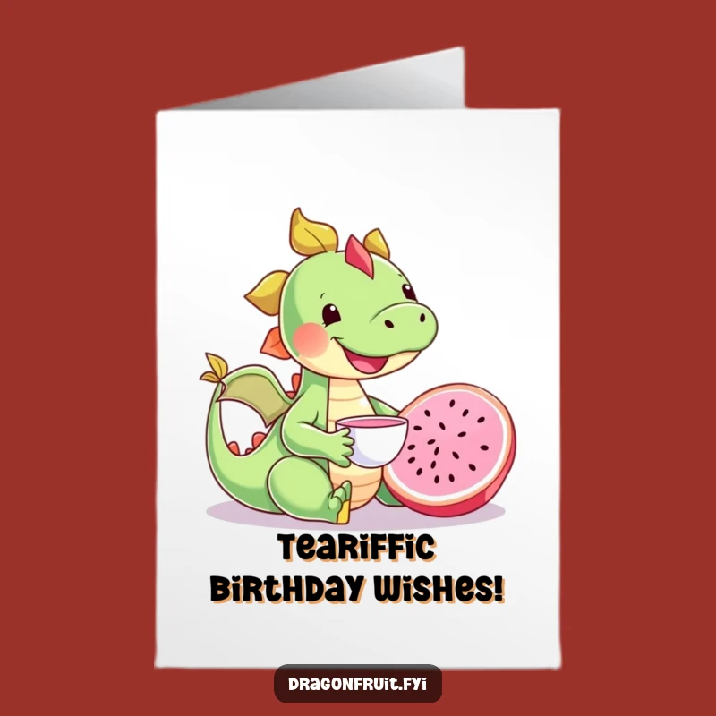 Free Printable Birthday Card: Whimsical Dragonfruit Tea Party LOL Downloadable Gift