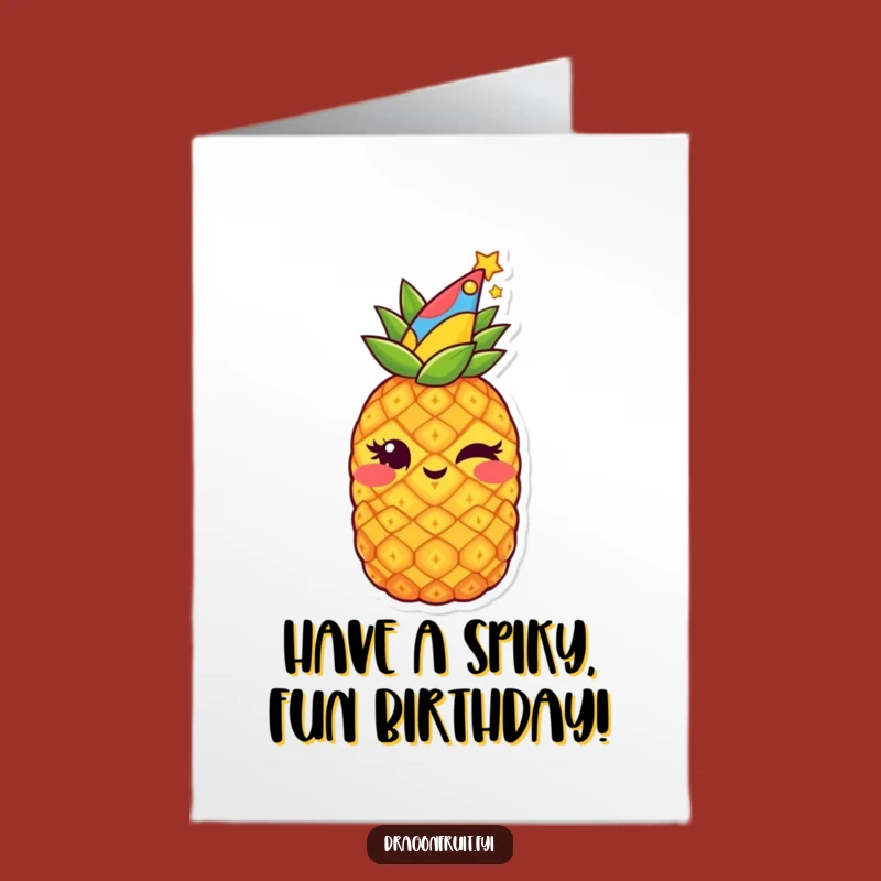 Free Printable Birthday Card: Winking Starry Pineapple