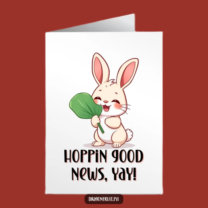 Free Printable Congrats Card: Bunny Fan, Giggles, Hilarious Downloadable Gift for Celebrations