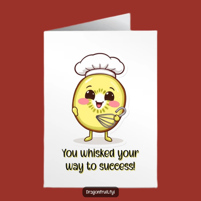 Free Printable Congrats Card: Kiwi Chef Success, Sweet Downloadable Gift