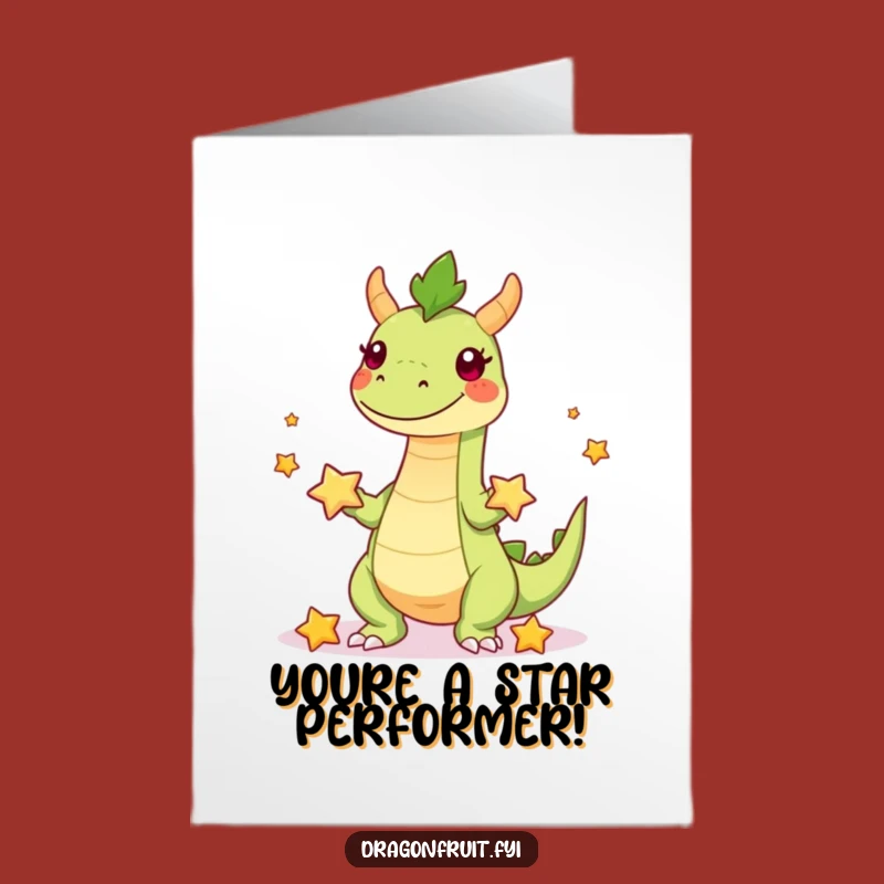Free Printable Congrats Card: Dragonfruit Juggling Starfruit, A Star Performance!