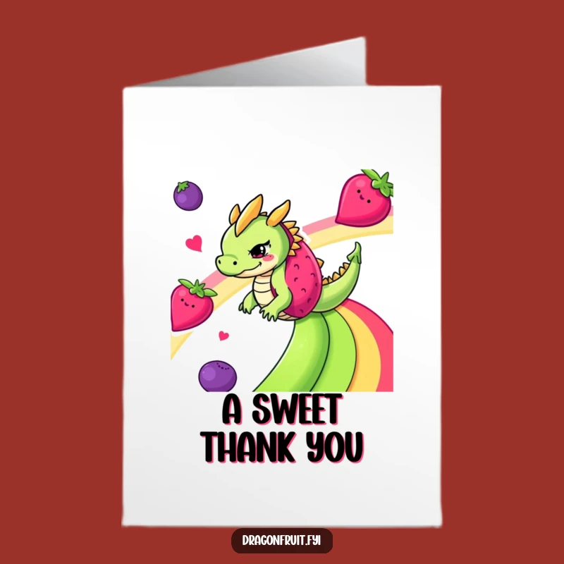 Free Printable Thank You Card: Dragonfruit Rainbow, Sweet Downloadable Gratitude!