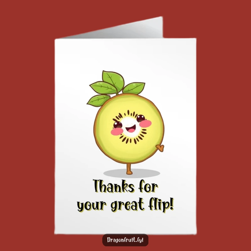 Free Printable Thank You Card: Cartwheeling Kiwi