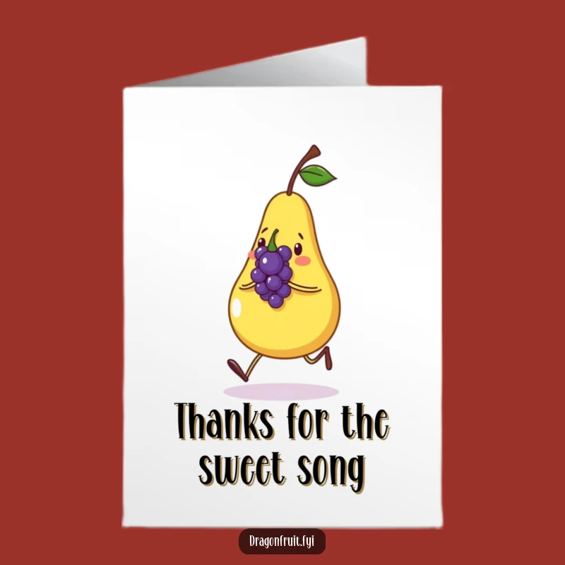 Free Printable Thank You Card: Pear & Grape Cheer, Funny Downloadable!
