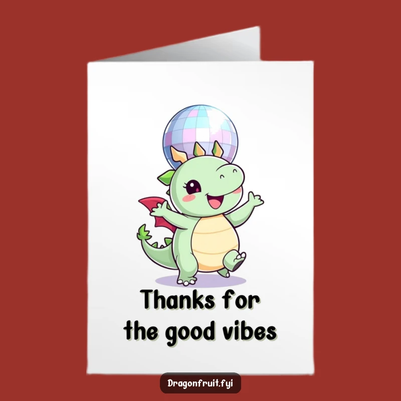 Free Printable Thank You Dragonfruit Card: Disco Dance Gratitude