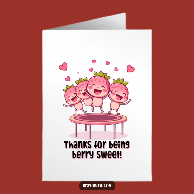 Free Printable Thank You Card: Bouncing Raspberries Gratitude Downloadable Fun
