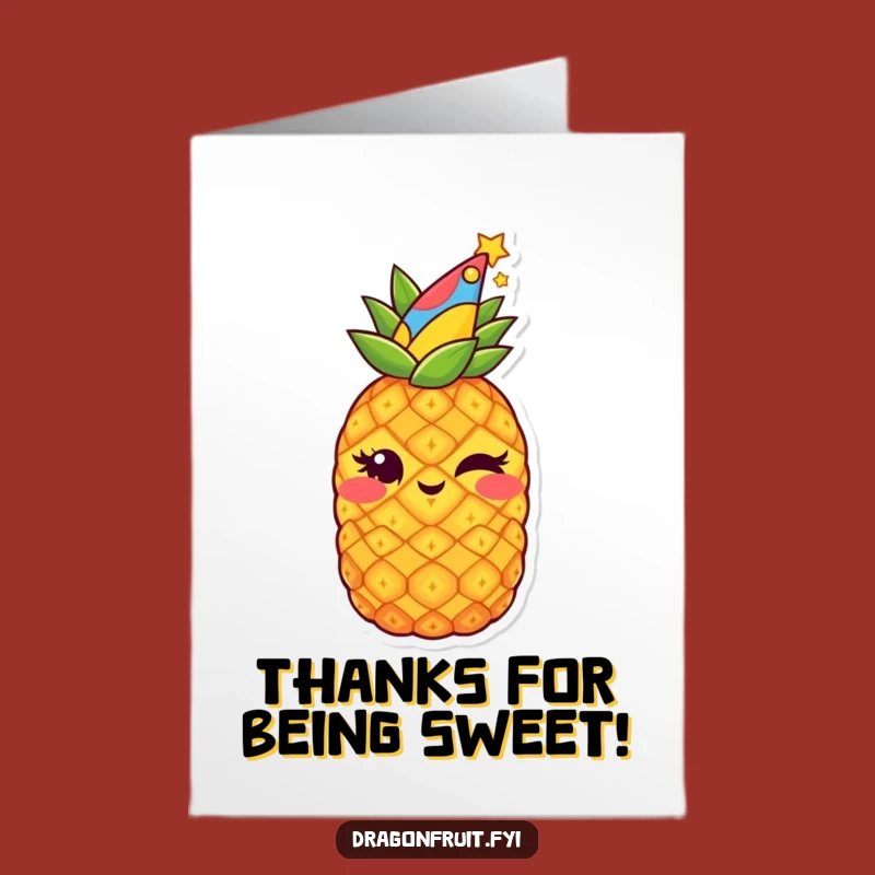 Free Printable Thank You Card: Winking Starry Pineapple