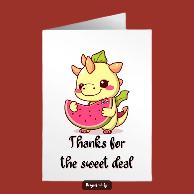 Free Printable Dragonfruit Thank You Card: Googly-Eyed Funny Downloadable Gift