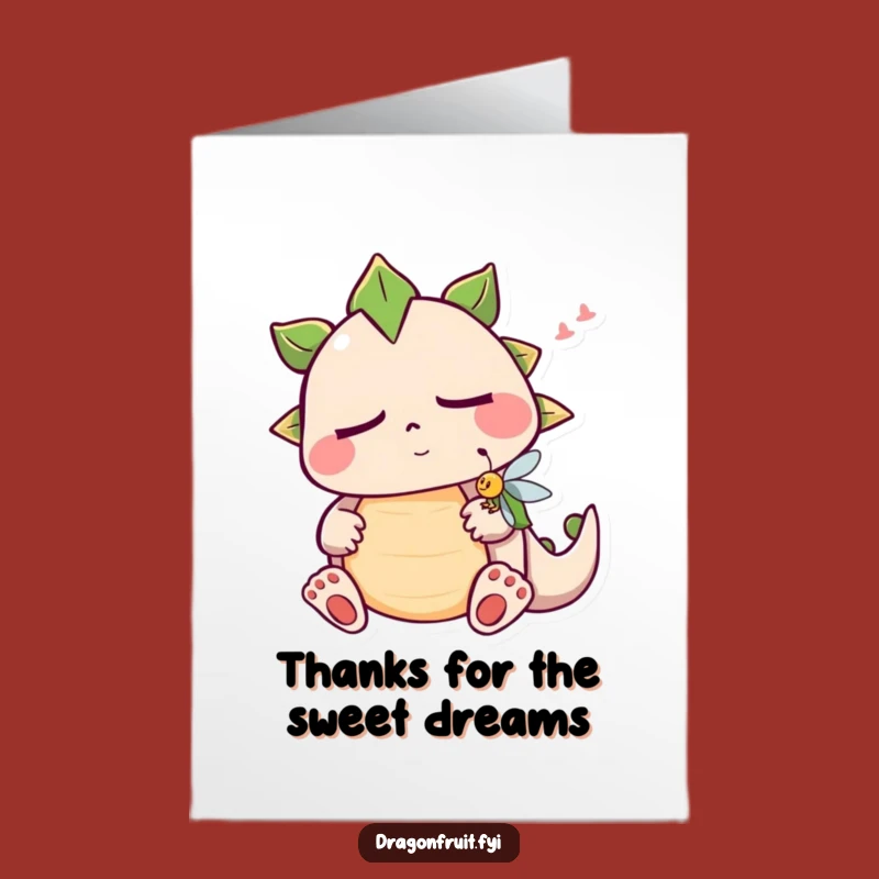 Free Printable Sleepy Dragonfruit Thank You Card: Cozy Downloadable Gift of Gratitude