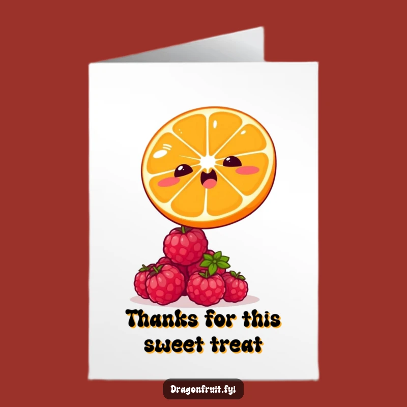 Free Printable Thank You Card: Orange Slice Leap, Funny Downloadable!
