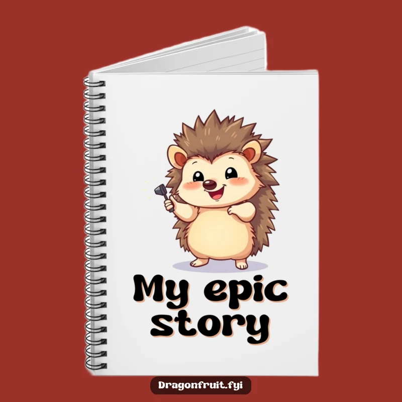 Funny Hedgehog Spotlight Notebook - Jot Down Dramatic Ideas with a Star Hedgehog