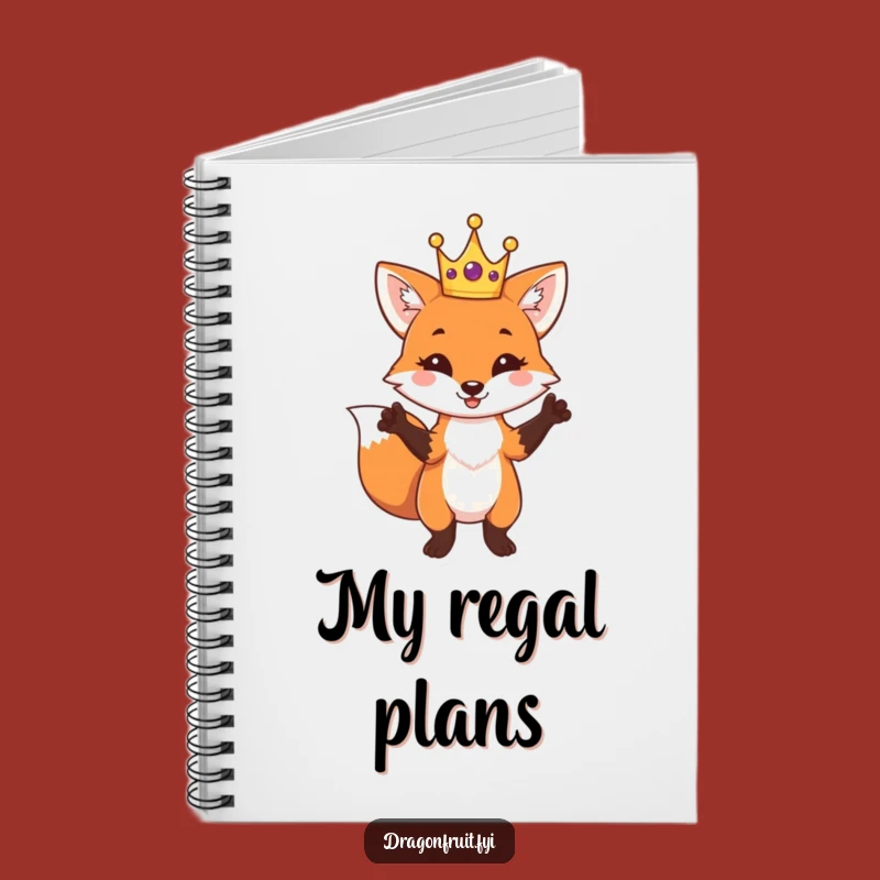 Funny Fox King Notebook - Jot Down Royal Thoughts with a Hilarious Crowned Fox