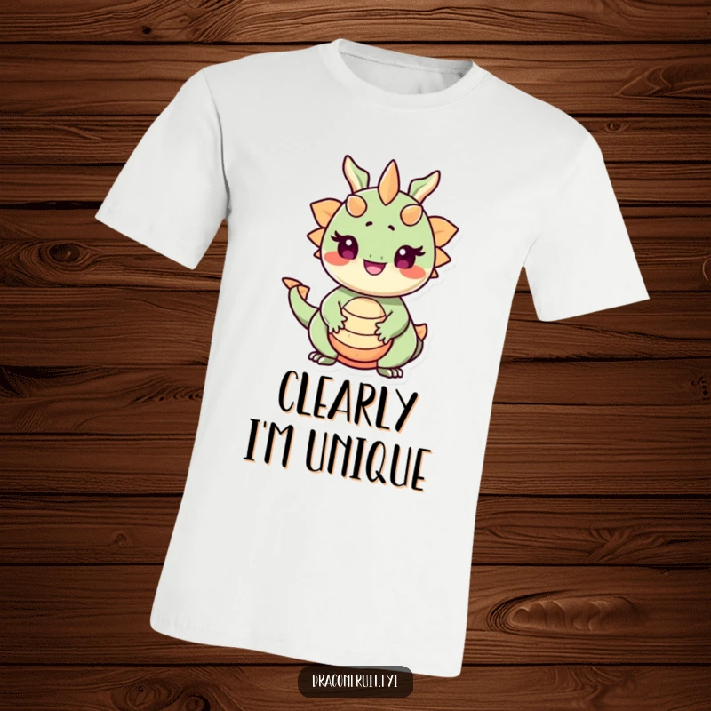 Funny Dragonfruit Pride T-Shirt: A smiling dragonfruit with seeds for eyes beams with pride, showcasing cheerful exotic fashion.