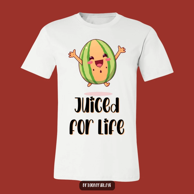Funny Watermelon Wedge T-Shirt - Hilarious Leaping Fruit Tee for Summer Fun
