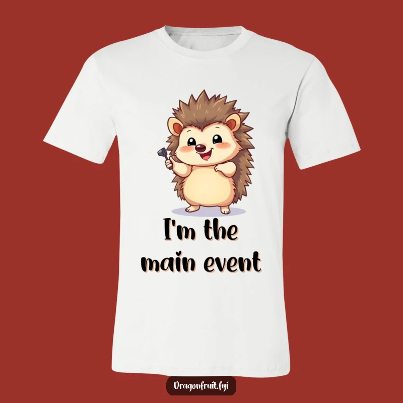 Funny Hedgehog Spotlight T-Shirt - Dramatic Pose for a Hilarious and Eye-Catching Look