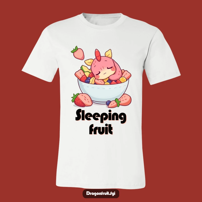 Funny Sleepy Dragonfruit T-Shirt: Snoozing Character, Adorable Humor Apparel