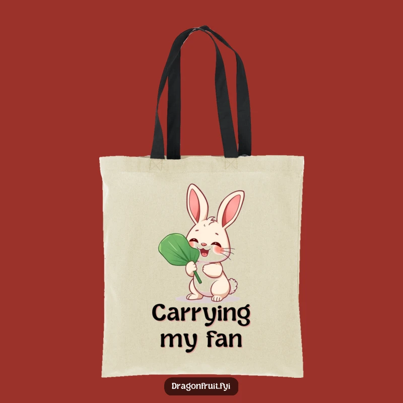 Funny Bunny Rabbit Fan Tote Bag - Giggling Rabbit for Adorable and Humorous Errands