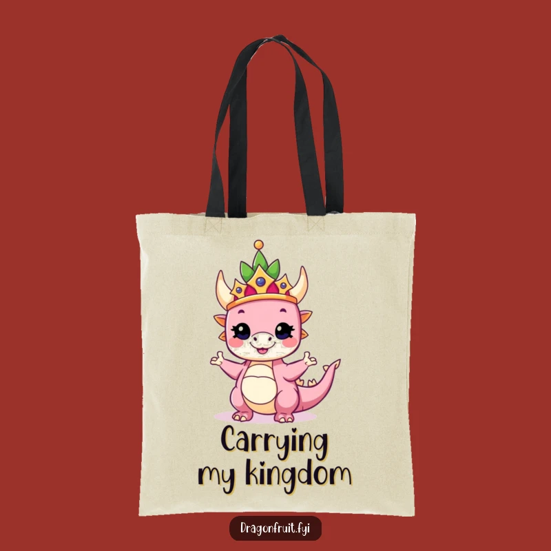 Funny Royal Dragonfruit Tote Bag: Carry Your Crowned Confidence!