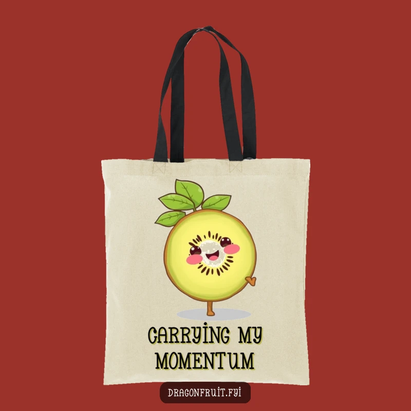 Funny Smiling Kiwi Slice Tote Bag: Cartwheel & Hilarious Carry-All
