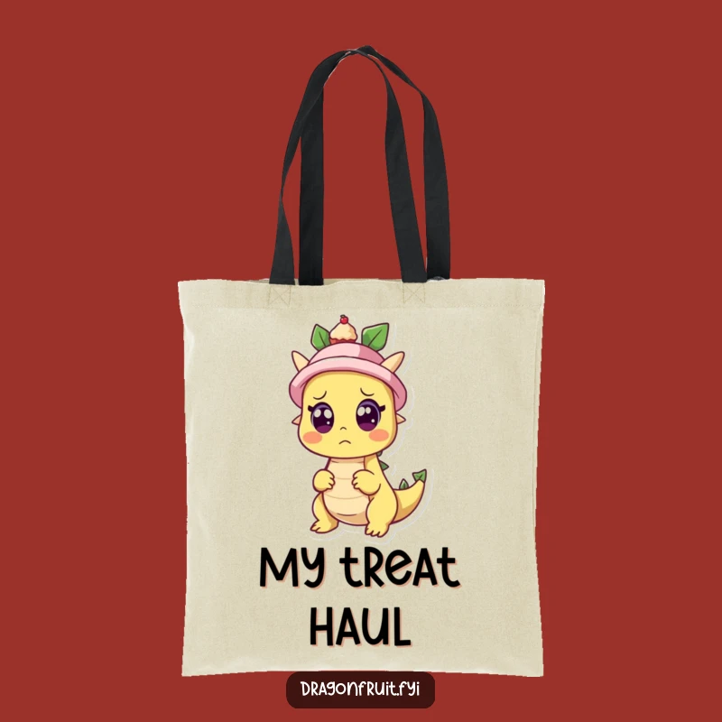 Funny Dragonfruit Surprise Tote Bag: Carry Your Goods with Shocked Fruit Style, A Whimsical Funny Gift